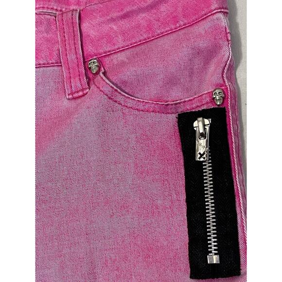 TRIPP NYC DAANG GOODMAN pants womens 7 pink zipper pockets Goth Steampunk Skulls - Picture 4 of 7